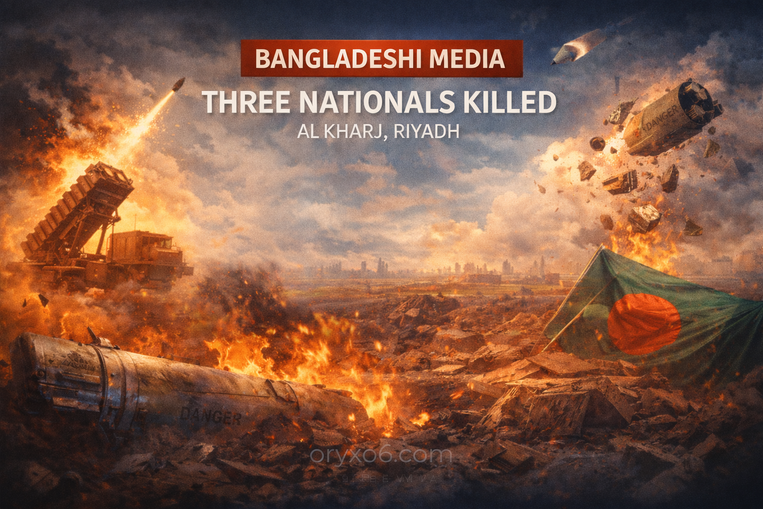 Bangladeshi State Media Report Three Nationals Killed in Al Kharj by Falling Patriot Missile Debris