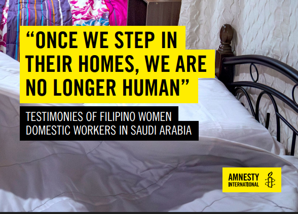 Amnesty International: Filipino Women Raped in Riyadh